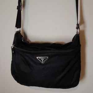 Prada Black Tessuto Nylon Messenger Bag